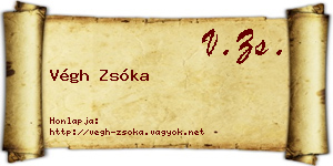 Végh Zsóka névjegykártya