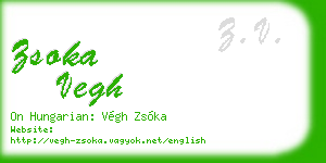 zsoka vegh business card