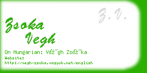 zsoka vegh business card